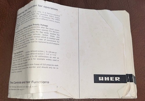 Uher universal 5000 notice - uher,