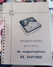 ancien manuel instruction magnétophone a bande Philips EL 3549 00S