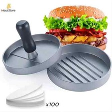 Presse à Burger Steak Haché Viande presse Moule Hamburger Ø 11.5cm +100 Disques