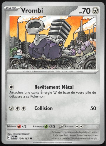 Carte pokémon vrombi - carte, 124/167