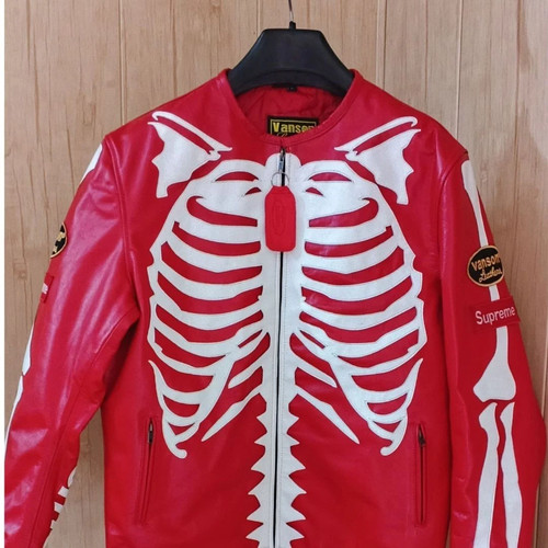 Vanson red skeleton leather - red,