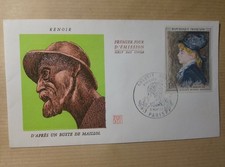 enveloppe premier jour 1968 auguste renoir d'apres un buste de maillol