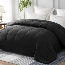 Couette 4 Saisons en Microfibre pour Lit 2 Personnes Noir 200x200 cm Couette ...