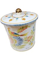 Seau à biscuits métal décor Quimper HB-Henriot – couvercle absorbeur d’humidité 