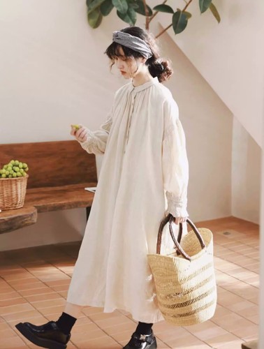 Robe chemise lin retro - , ancien