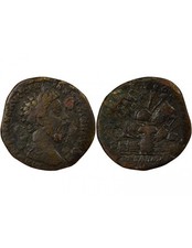Rome Empire Marc Aurèle - Sesterce, Armes Sarmates - 177 Rome