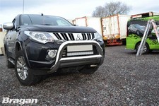 Pare-Buffle Pour 2012-2015 Mitsubishi L200 Triton Coup Menton un Barre Acier Ec