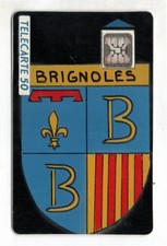 TELECARTE PEINTE  variété repiquage BLASON DE VILLE  BRIGNOLES   par PHIL   BE