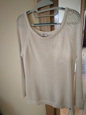 PULL FEMME BLANC AJOURE 38 M OCCASION TRES BON ETAT