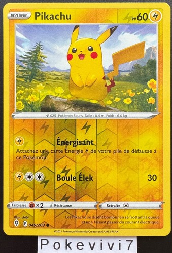 Carte pokemon pikachu 049 203 - carte, 049/203