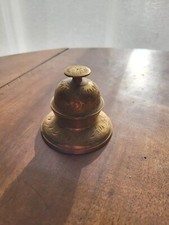 Sonnette Clochette De Table Laiton Ciselé Travail Indien H 7 cm XXème