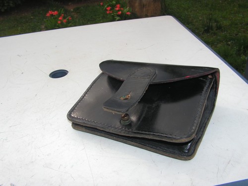 Cartouchiere cuir noire ww1 - cuir,