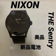 Montre NIXON THE Sentry NOIRE ceinture cuir pile neuve