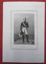 RUSSIE TSAR GRAVURE 19ème (VERS 1850) ALEXANDRE 1er EN 1815