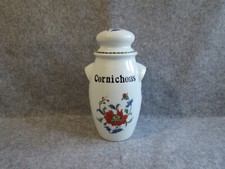 pot à cornichons,porcelaine de paris,décor "pavot"