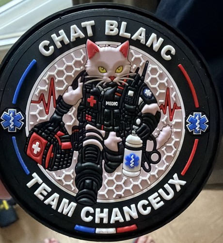 écusson chat blanc samu - Écusson,