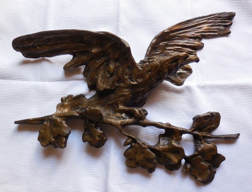Fronton sculpture aigle sur - sculpture,