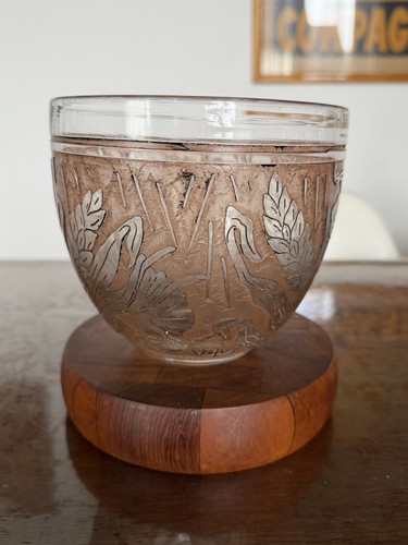 Vase verre gravé - vase, en