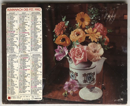 Calendrier ptt oberthur 1982 - ptt,