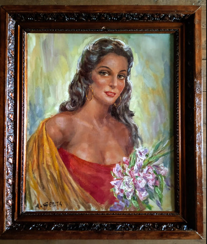 Ancien tableau huile - ancien, huile/toile