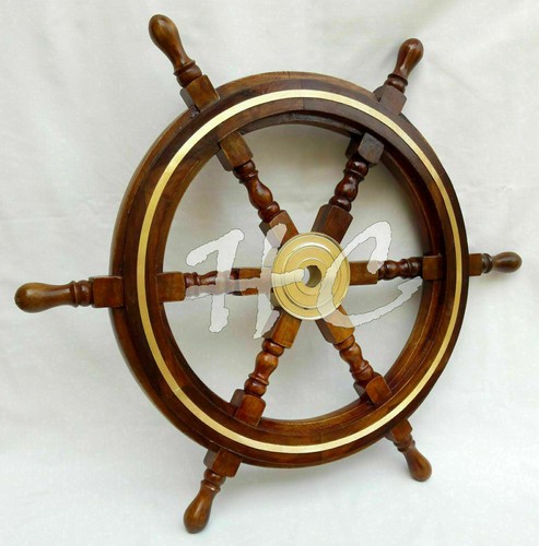 Poignée volant bateau bois - bateau,
