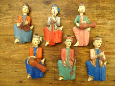 6 statues  musiciens Myanmar