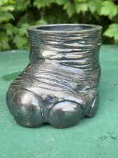 Sculpture Pied D'Elephant Cendrier & Vide Poche Céramique Emaillé Art Deco