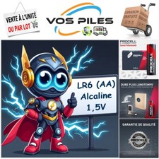 Piles LR6 AA MN1500 AM3 Duracell Procell Intense Alcaline 1,5V 3072 mAh 98 mΩ