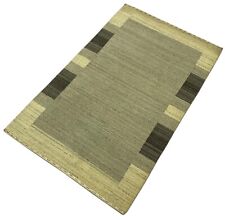 Tapis 100% Laine Gris Beige Gabbeh Lori Tissé À La Main 120x186 Cm S150