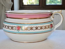 Ancien SEAU d'AISANCE POT chambre pour chevet porcelaine Paris superbe décor