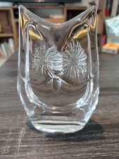 Owl Hibou Chouette cristal signé DAUM FRANCE 13,8 cm