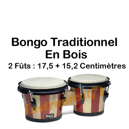 Bongo traditionnel bois - bongo,