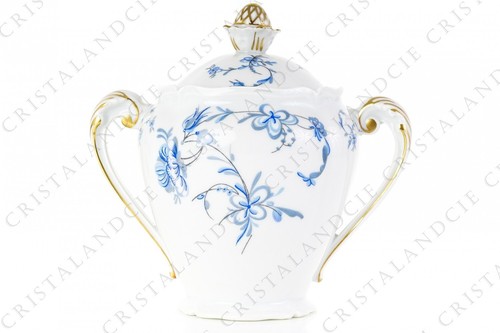 Sucrier aux bouquets - , bleus