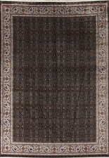 Tapis Floral Turc Noir 10x13 Pieds Pour Salon En Soie Doux