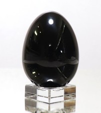 Baccarat Rare Couleur Oeuf de Pâques Cristal Noir Vintage Forme Oeuf Noir