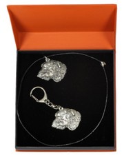 Lévrier irlandais - set d'un chien, bijoux dans une boîte orange, Art Dog FR