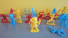 lot 25 figurines de  cowboys et indiens plastique