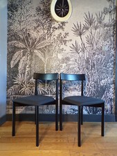 PAIRE de CHAISE-Scandinave-HYLLINGE MOBLER-DANEMARK-DESIGN-NOIR