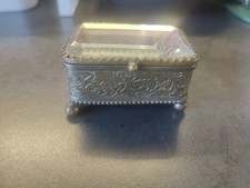 Ancien coffret à bijoux Napoléon III boite en verre Et Laiton