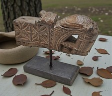 Antique en Bois Cheval Tête