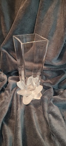 Lalique crystal lucca vase - crystal, "lucca"