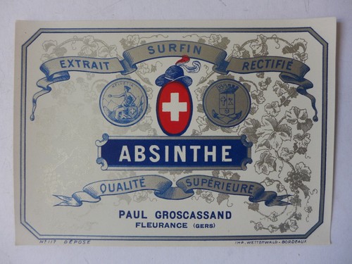 étiquette ancienne absinthe - étiquette,