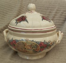 ancienne Soupière modèle Obernai Sarreguemines en Faïence H.Loux  Alsace