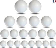Lot de 20 Boules en polystyrène 4 Tailles : 2 x 6 cm, 4 x 5 cm, 6 x 4 cm, 8 x 3 