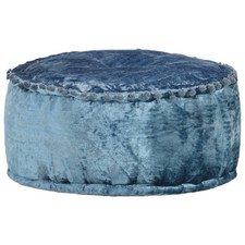 Pouf Rond Velours 40x20 cm Bleu Repose-pied Tabouret Salon Maison vidaXL