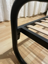 Cadre de lit et sommier à lattes Noir Métal 160  x 200 cm