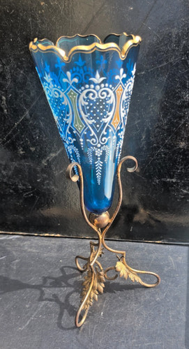 Vase verre emaille fond - vase,