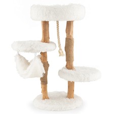 Arbre à chat en bois 87 cm avec hamac plusieurs plateformes tour à chat avec co
