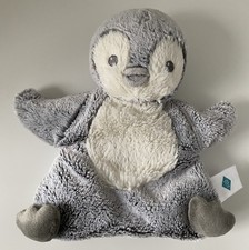 🌟Doudou Marionnette Pingouin Tex Baby Gris Blanc