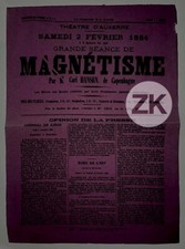 CARL HANSEN Magnétisme Hypnotisme Freud Théâtre Spectacle France Affiche 1884